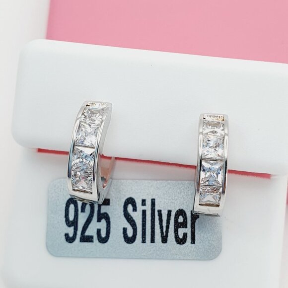 "925 Sterling Silver Cubic Zirconia Earrings, U19254652 - Picture 9 of 11